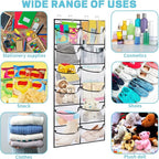 2 Packs Over the Door Shoe Organizer, 24 Extra Large Mesh Pockets Hanging Shoe - Image 4