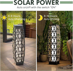 Grand patio Solar Outdoor Floor Lamp Wicker Lantern Decoration Light - Image 3