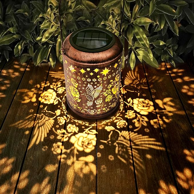 Solar Lanterns Outdoor Waterproof Hummingbird Christmas Garden Decor by Diinor