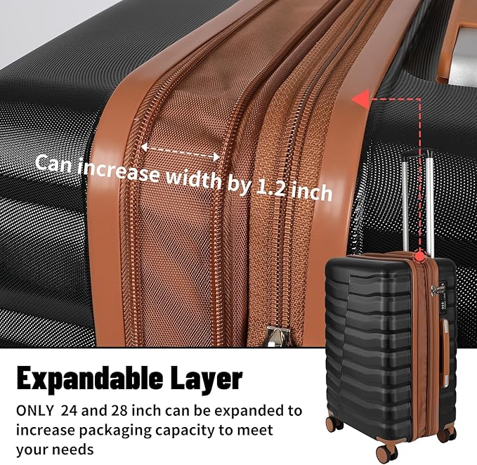 5-Piece Luggage Set, Lightweight ABS+PC Hard Shell Suitcase - Image 7