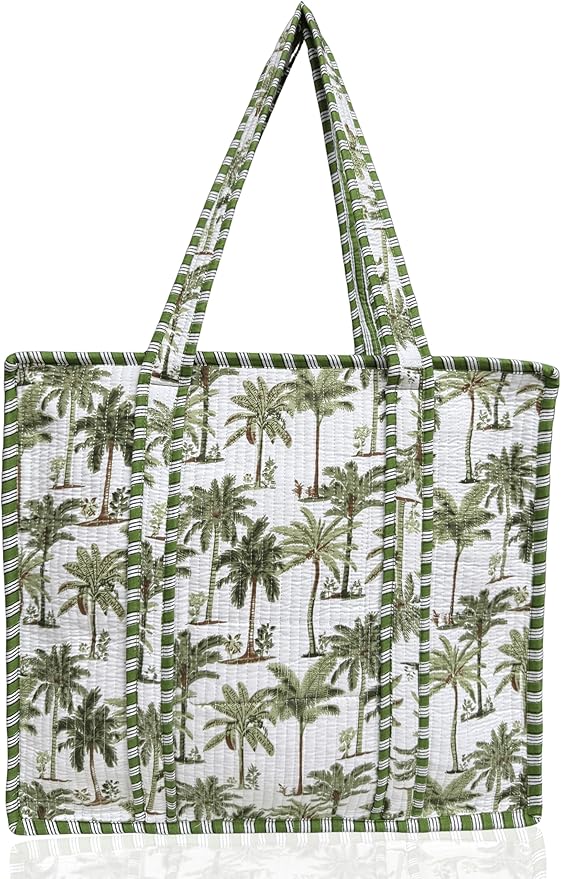 Cotton Quilted Tote Bag for Women – Large Beach & Travel Tote by ThirdEyeExport