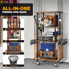 Ghosthorn Fishing Rod Holders for Garage Fishing Pole Rack Hold up to 10 Rods - Image 2