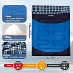 Double Sleeping Bag for Adults Machine Washable 2 Person Camping Sleeping Bag - Image 2