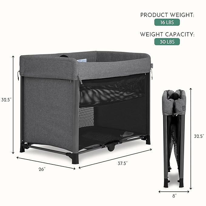 Evolur Zane Portable Playard – Foldable, Removable Mattress - Image 3