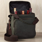 Wine Enthusiast 6-Bottle Waxed Canvas Wine Bag Tote Insulated Wine Carrier - Image 4