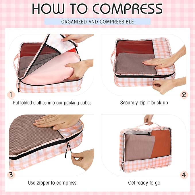 5 Pcs Packing Cubes for Suitcase Large Travel Cubes Carry on Luggage Organizer - Image 5