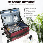 KROSER Carry On Luggage with Spinner Wheels & Built-in TSA Lock, Expandable Top - Image 3