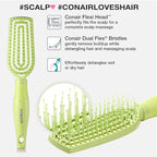 Conair Scalp Care Detangling hairbrush - Curly Hair Brush - Scalp Massager - hairbrushes for women & men - detangler for all lengths - can use wet or dry - Slim