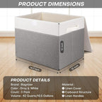 Large 17" 42 Quarts Collapsible Stackable Storage Bins - Image 2