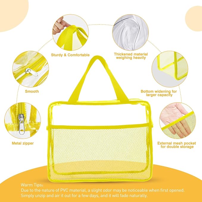 XEWEA Clear Travel Toiletry Bags, 3 Pack TSA Approved Transparent Makeup Bag - Image 3