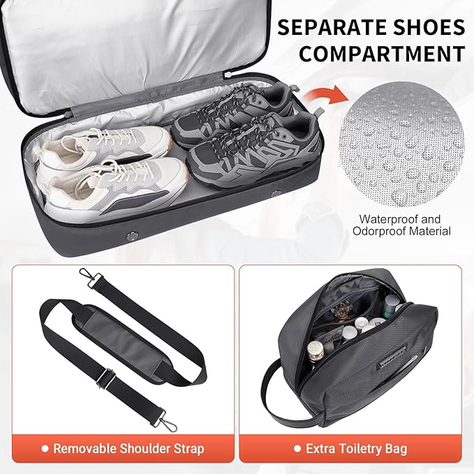 WITZMAN Weekender Bags for Men Women Carry On Duffle Overnight Bag - Image 4