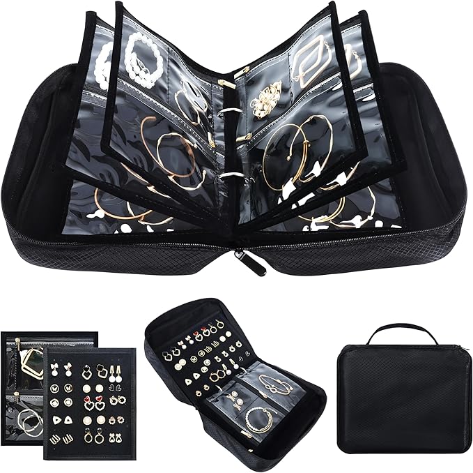 Meneng Travel Jewelry Case Organizer: Jewelry Bags Storage Book Binder - Image 7