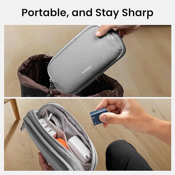 tomtoc Electronic Organizer Travel Case, Water Resistant Dual Compartment Tech - Image 10