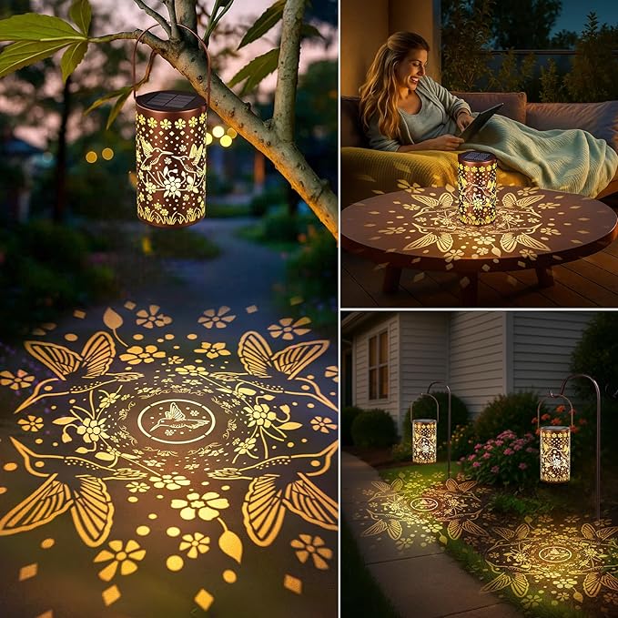 Hummingbird Solar Lanterns Outdoor Waterproof: Gardening Decor Unique Birthday - Image 7