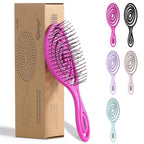 Ninabella Spiral Hairbrush - Detangle Hair Brush - For Brushing Wet or Blow Dry Hair - Detangler Vent Brush - Hairbrushes for Travel - Pink