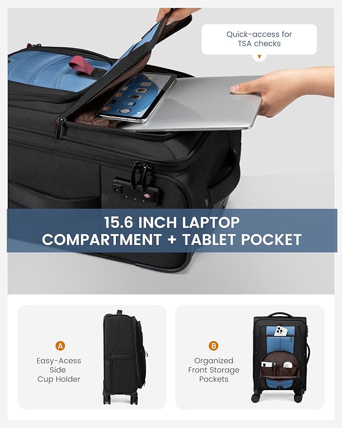 Carry On Luggage 22x14x9 Airline Approved, 22-Inch Suitcases - Image 3