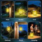 2Pack Patina 13" Metal & Glass Solar Lantern - Image 3
