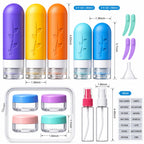19pack TSA Approved Travel Bottles for Toiletries (Multicolor)