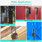 CL21MC 2.6 Inch Long Shackle Combination Lock, 4 Digit Combination Padlock Set - Image 7