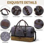 Nerlion Weekender Bag with Shoe Compartment Large Overnight Bag - Image 5
