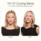 Conair Double Ceramic Tapered Curling Wand, Hair Wand Tapers 1¼ Inch to ¾ Inch to Produce Beachy Waves, 30 Heat Settings, For All Hair Types and Textures, White