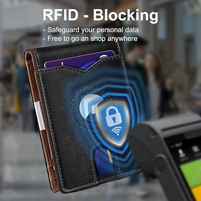Airtag Wallet for Men, with Money Clip 11 Cards Slim Front Pocket Leather RFID - Image 7