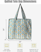 Cotton Quilted Tote Bag for Women – Large Beach & Travel Tote - Image 5