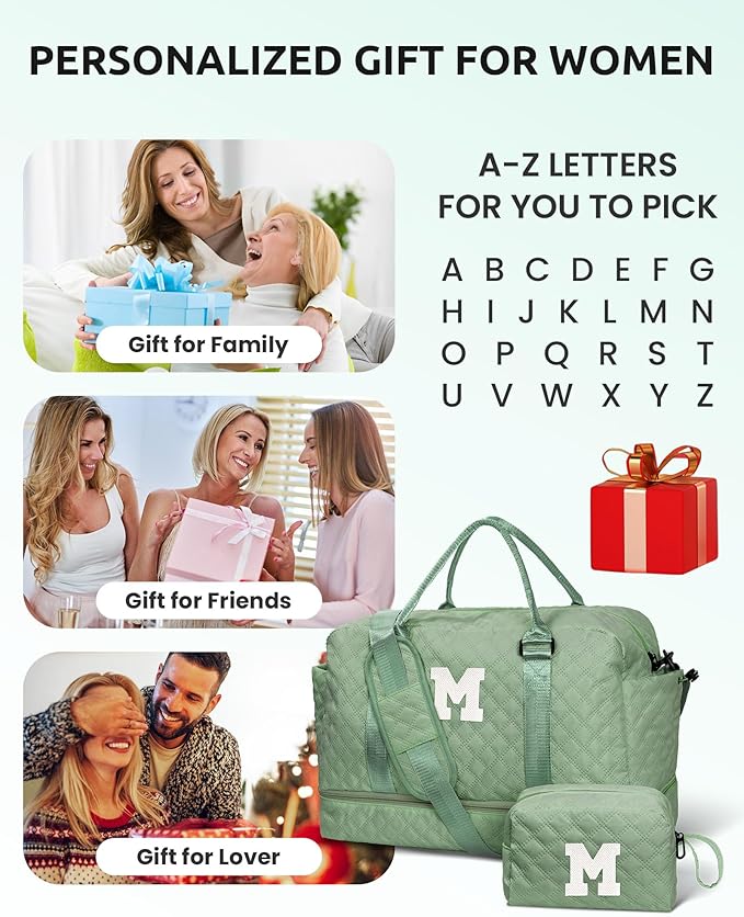Teacher Gifts Monogrammed Gift for Women-Initial Travel Bag - Image 2