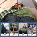Double Sleeping Bag for Adults Machine Washable 2 Person Camping Sleeping Bag - Image 8
