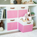 OrganiHaus 13x13 Cube Fabric Storage Bins Set of 4, Fabric Storage Cubes w/ - Image 3