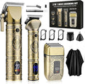 GSKY Professional Hair Clippers, Beard Trimmer for Men Electric Razor, Clippers and Trimmers Set Shavers for Men, Barber Clippers Hair Cutting Kit