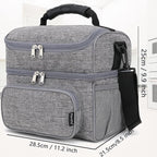 FlowFly Double Layer Cooler Insulated Lunch Bag Adult Lunch Box Large Tote Bag - Image 4