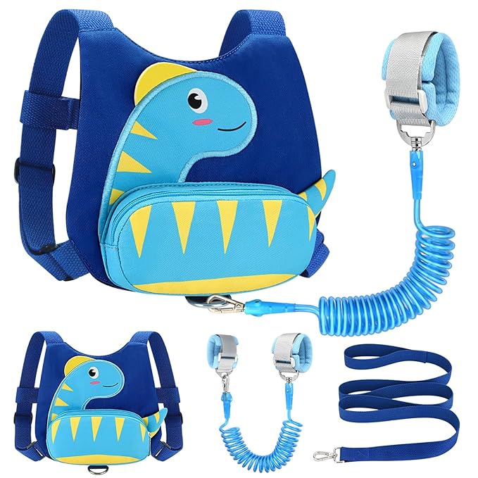 Accmor Toddler Harness with Leash, Cute Dinosaur Kids Harness + Anti Lost Wrist by Accmor