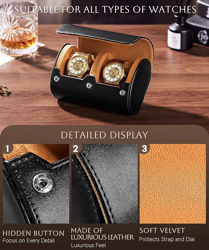 Homde Travel Watch Box Leather: Traveling Case - Image 4