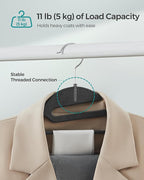SONGMICS 50 Pack Coat Hangers, Heavy-Duty Plastic Suit Hangers, S-Shaped Opening - Image 4