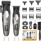 KEMEI 8536 Professional Hair Clippers for Men, Cordless Barber Clipper and Trimmers Set with LED Displays, 9000 RPM Hair Cutting Kits with Charging Bases, Mens Grooming Kit