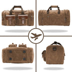 Wildroad Waxed Canvas Genuine Leather 50L Waterproof Duffle Bag - Image 6
