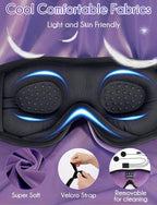 LC-dolida Sleep Headphones, Sleep Mask Bluetooth Wireless Music Eye Mask - Image 3