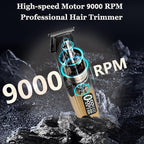 KEMEI 1787 Beard Trimmer for Men, Cordless Hair Trimmer with LED Display, 9000 RPM Hair Clippers for Barber with 2000 mAh Battery, DLC Coated T-Blade