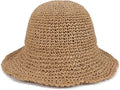 Womens Wide Brim Straw Sun Hat Foldable Floppy Crochet Beach Hat by Voilipex