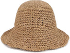 Womens Wide Brim Straw Sun Hat Foldable Floppy Crochet Beach Hat by Voilipex