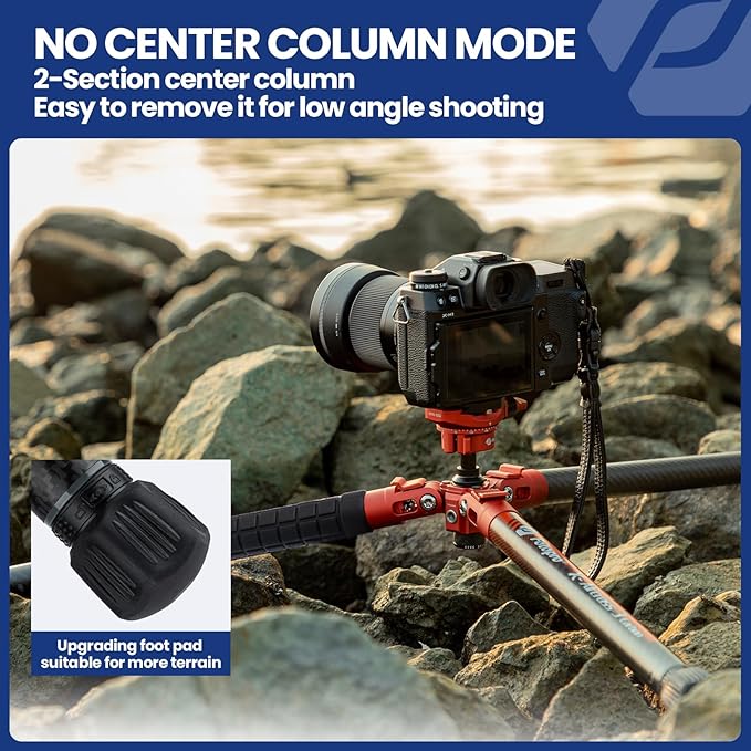 Fotopro Carbon Fiber Tripod 1.7lbs Ultralight 62 Inch Portable Compact Travel - Image 6