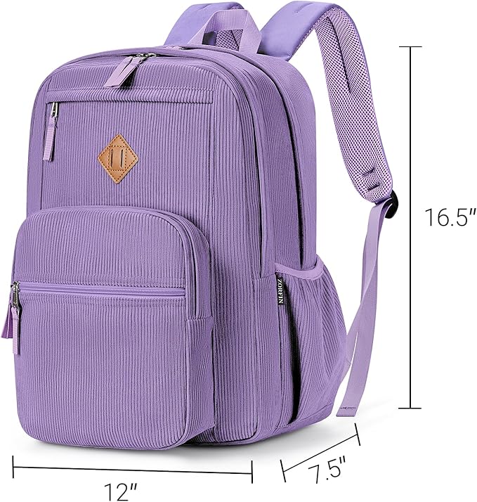 ZORFIN 26L Backpack for College, and Travel: Corduroy Bookbag - Image 3