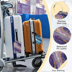 3 Pack PU Leahter Abstract Marble Liquild Luggage Tag - Image 5