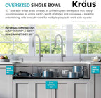 KRAUS Kore 57-inch Undermount Workstation 16 Gauge Single Bowl Stainless Steel - Image 6