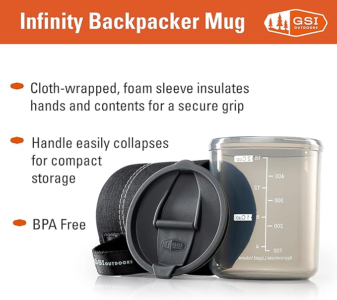 GSI Outdoors Infinity Backpacker Mug I Lightweight, BPA-Free Coffee Cup - Image 3