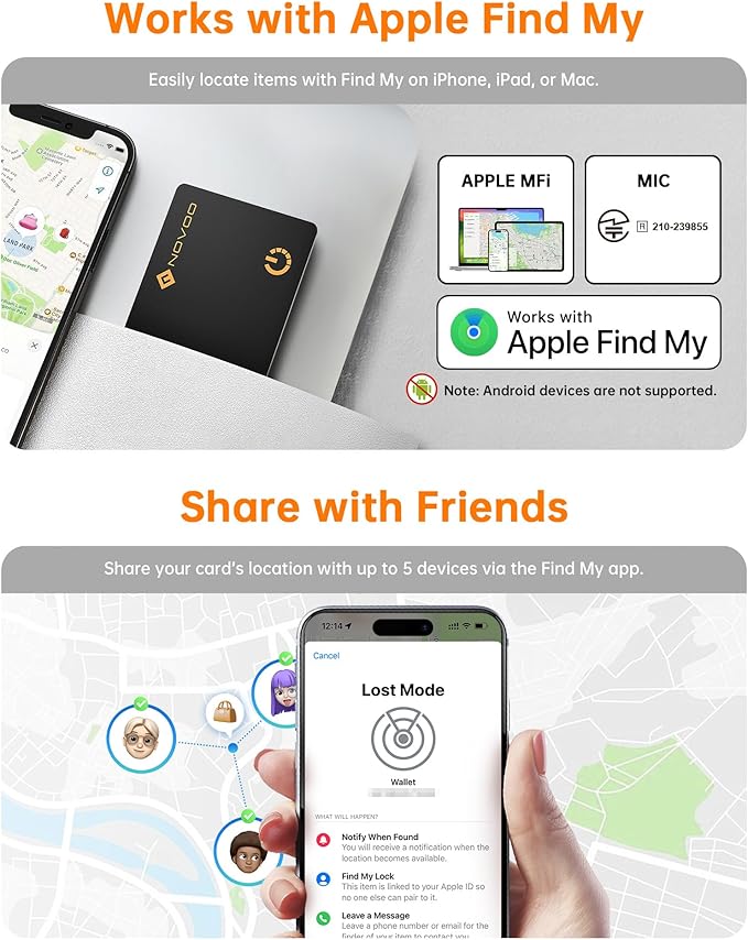 NOVOO Air Locator Tag Wallet Tracker Card - Image 6