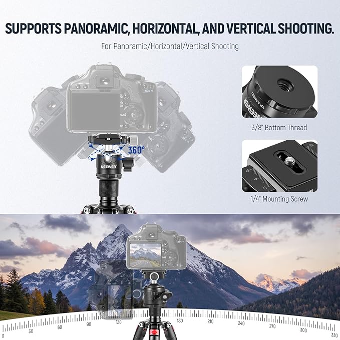 NEEWER Portable Desktop Mini Tripod Aluminum Alloy 20''/ 50cm Desk Tripod - Image 5