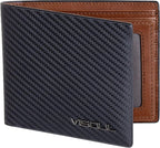 VISOUL Leather Mens Bifold RFID Blocking Wallet by VISOUL