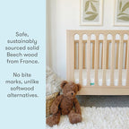 Newton Baby Galileo Standard Crib, Solid Beech Wood in Natural Color, 3-in-1 - Image 2